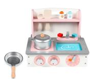Kids Zone foldbart bord-legekøkken i pink plast