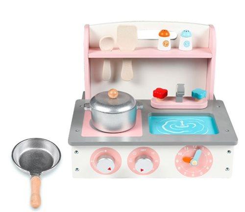 Kids Zone foldbart bord-legekøkken i pink plast