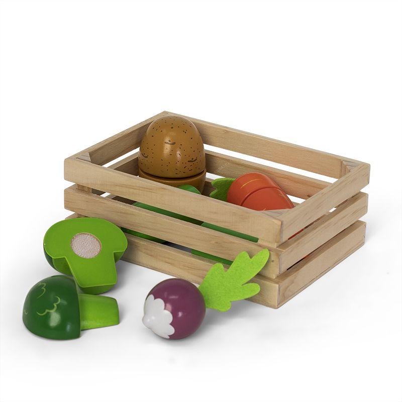 MaMaMeMo Fra Jord Til Bord kurv med grøntsager i træ